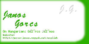 janos gorcs business card